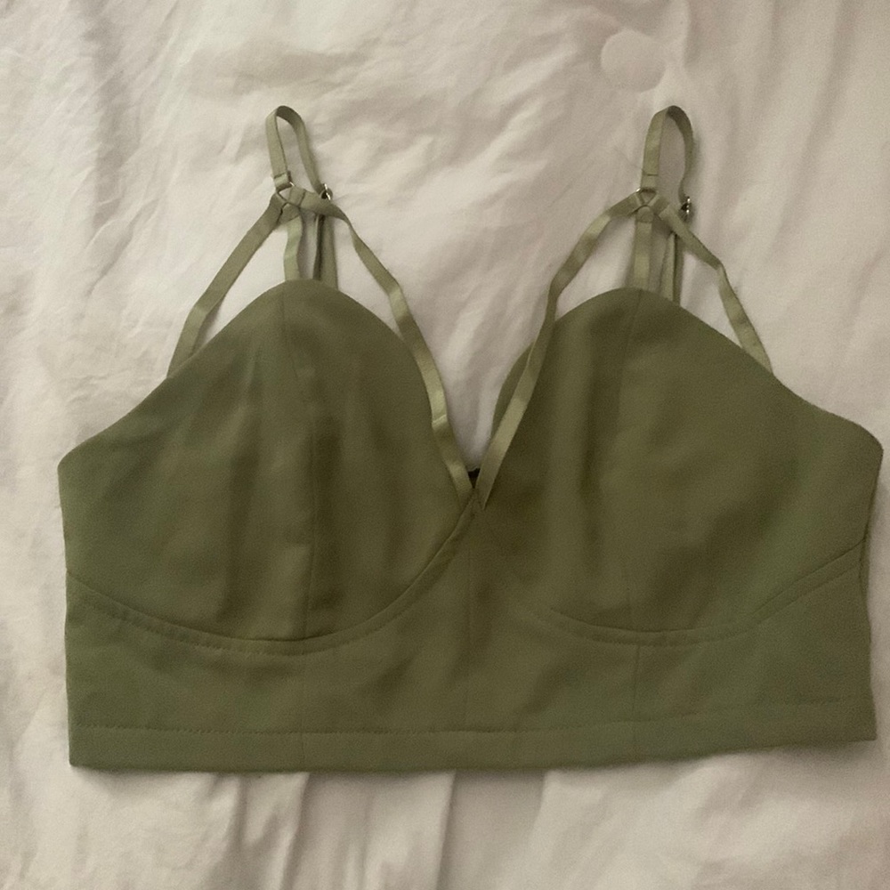 Green bustier tank top